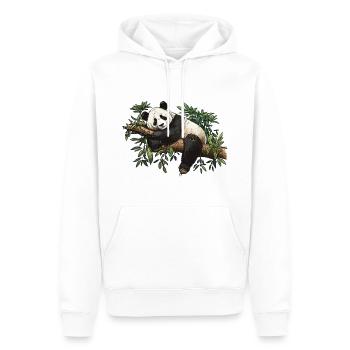 Le panda en bambou - Sweat à capuche Premium bio Homme - blanc - Devant - Nico (187cm)
