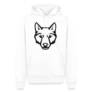 Wolf mit Roten Augen - Männer Premium Bio Hoodie - Weiß - Vorne - Nico (187cm)