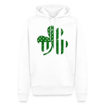 Trèfle drapeau américain - Sweat à capuche Premium bio Homme - blanc - Devant - Nico (187cm)