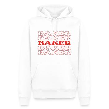 Boulanger, Pâtissier, Ouvrier, Ouvrier, Poinçonneur de pâte - Sweat à capuche Premium bio Homme - blanc - Devant - Nico (187cm)