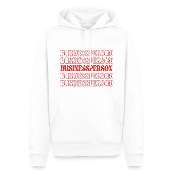 Homme d’affaires Commerçant Entrepreneur Investisseur - Sweat à capuche Premium bio Homme - blanc - Devant - Nico (187cm)