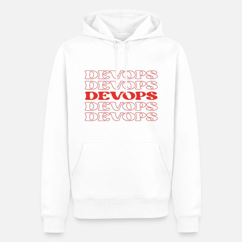 Devops Développeur Opérations Ingénieur Devops - Sweat à capuche Premium bio Homme - blanc