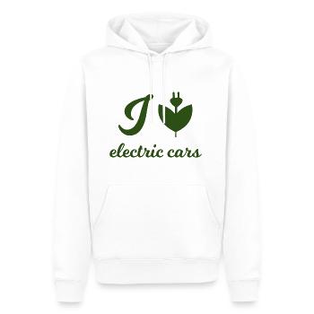 J’adore les fleurs électriques - Sweat à capuche Premium bio Homme - blanc - Devant - Nico (187cm)