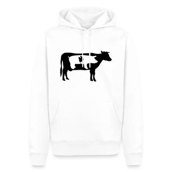 Bauernhof, Kuh, Schwein, Huhn - Männer Premium Bio Hoodie - Weiß - Vorne - Nico (187cm)