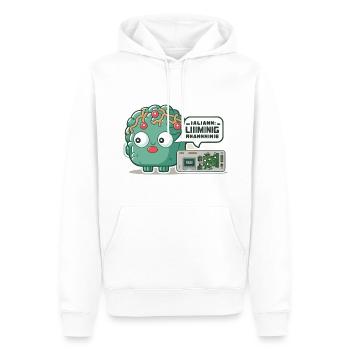 Le cerveau de la machine - Sweat à capuche Premium bio Homme - blanc - Devant - Nico (187cm)