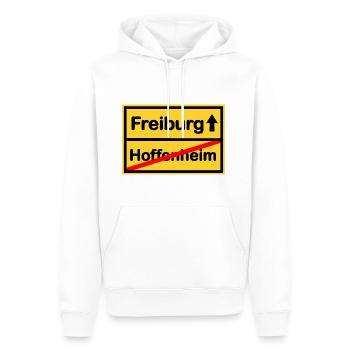 Der Weg nach Freiburg - Männer Premium Bio Hoodie - Weiß - Vorne - Nico (187cm)