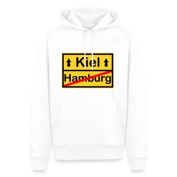 La ville de Kiel - Sweat à capuche Premium bio Homme - blanc - Devant - Nico (187cm)
