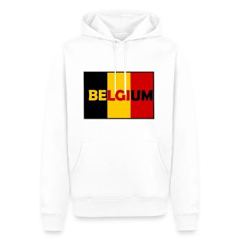 Hourra les Belges - Sweat à capuche Premium bio Homme - blanc - Devant - Nico (187cm)