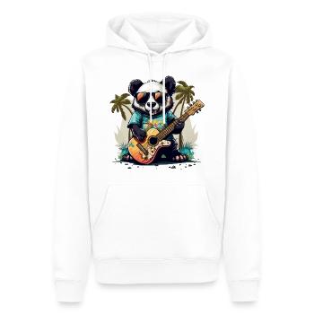 Cooler Panda - Männer Premium Bio Hoodie - Weiß - Vorne - Nico (187cm)