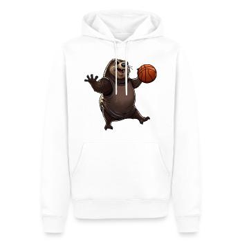 Taupe de basket-ball - Sweat à capuche Premium bio Homme - blanc - Devant - Nico (187cm)