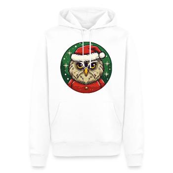 Eule Weihnachten - Männer Premium Bio Hoodie - Weiß - Vorne - Nico (187cm)