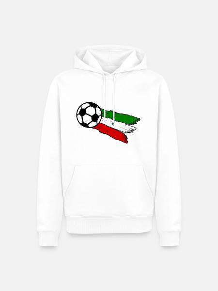 Amore per il calcio italiano - Felpa con cappuccio ecologica premium da uomo - bianco
