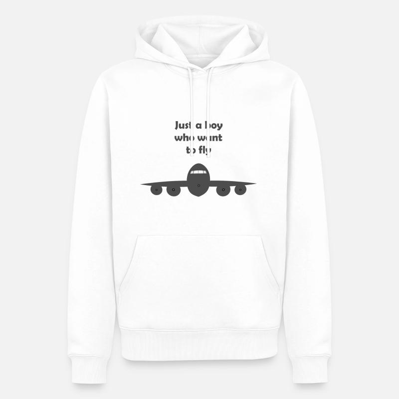 Der Pilot - Männer Premium Bio Hoodie - Weiß
