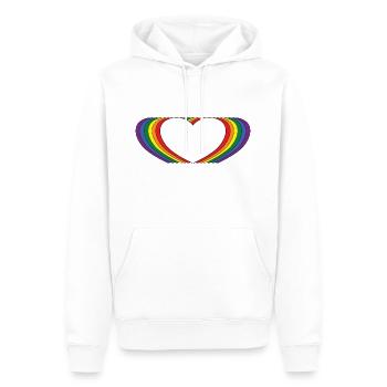 LGBTQ Rainbow Heart - Men’s Premium Organic Hoodie - white - Front - Nico (187cm)