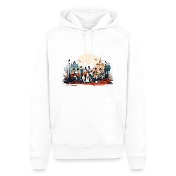 Street Performer Chroniken - Männer Premium Bio Hoodie - Weiß - Vorne - Nico (187cm)