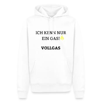 Ich kenn nur ein GAS - Vollgas - Männer Premium Bio Hoodie - Weiß - Vorne - Nico (187cm)