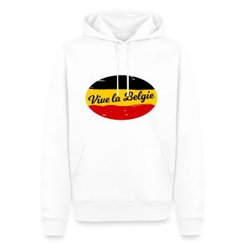 Es lebe Belgien - Männer Premium Bio Hoodie - Weiß - Vorne - Nico (187cm)
