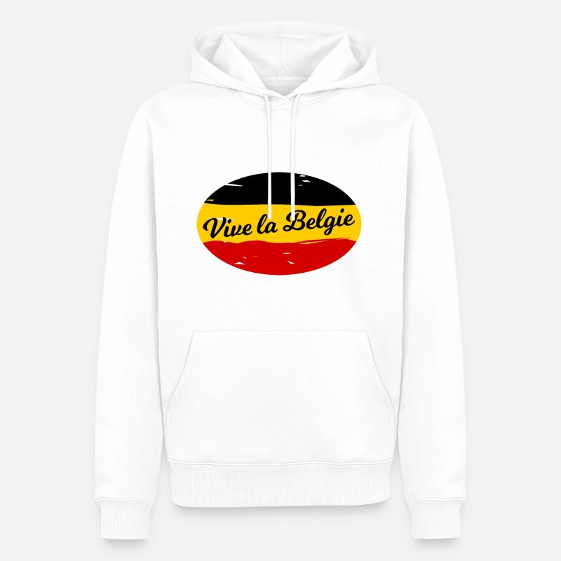 Es lebe Belgien - Männer Premium Bio Hoodie - Weiß