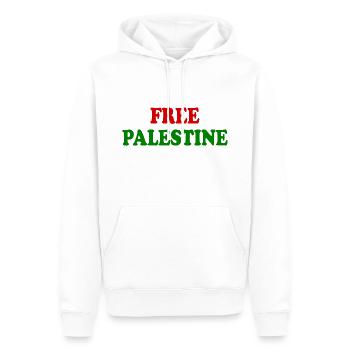 Free palestine - Sweat à capuche Premium bio Homme - blanc - Devant - Nico (187cm)