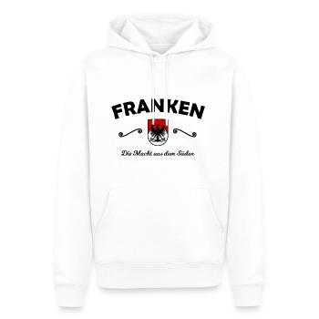 DIe Macht aus dem Frankenland - Männer Premium Bio Hoodie - Weiß - Vorne - Nico (187cm)