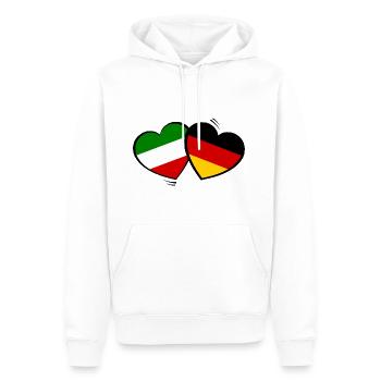 Partenaires germano-italiens - Sweat à capuche Premium bio Homme - blanc - Devant - Nico (187cm)