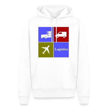 The Logistics Symbols - Men’s Premium Organic Hoodie - white - Front - Nico (187cm)