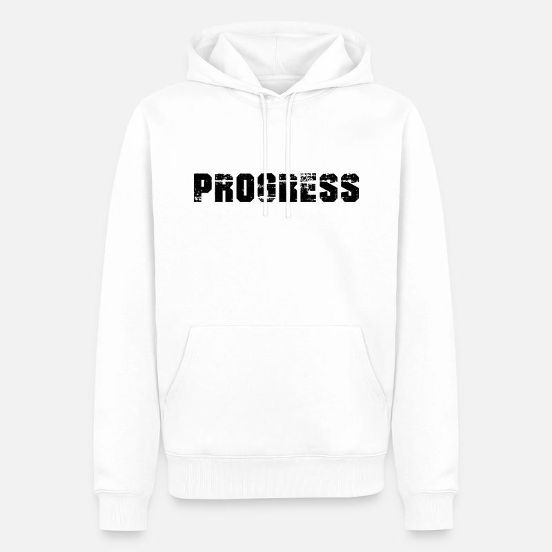 Progrès - Sweat à capuche Premium bio Homme - blanc