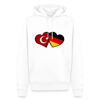 L’amitié germano-turque - Sweat à capuche Premium bio Homme - blanc - Devant - Nico (187cm)