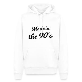 Les années 90 - Sweat à capuche Premium bio Homme - blanc - Devant - Nico (187cm)