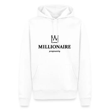 Le nouveau millionnaire - Sweat à capuche Premium bio Homme - blanc - Devant - Nico (187cm)