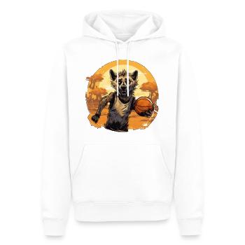 Basketball Hyäne - Männer Premium Bio Hoodie - Weiß - Vorne - Nico (187cm)
