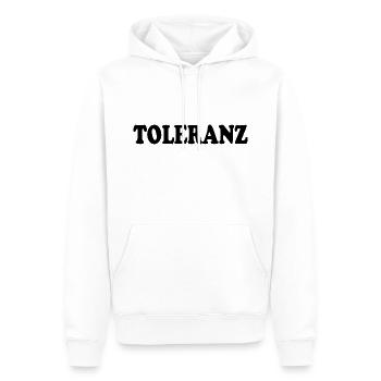 Toleranz - Männer Premium Bio Hoodie - Weiß - Vorne - Nico (187cm)