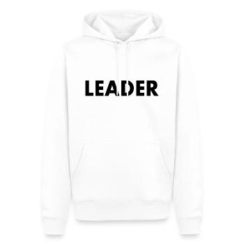 Leader - Men’s Premium Organic Hoodie - white - Front - Nico (187cm)