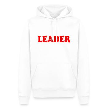 Leader - Men’s Premium Organic Hoodie - white - Front - Nico (187cm)