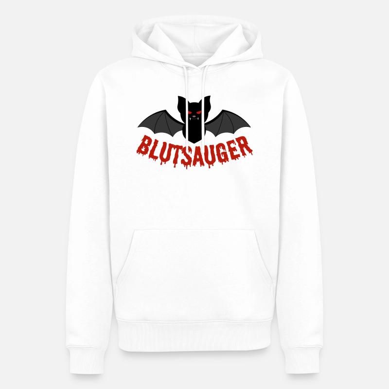 Blutsaugende Comic Fledermaus - Männer Premium Bio Hoodie - Weiß