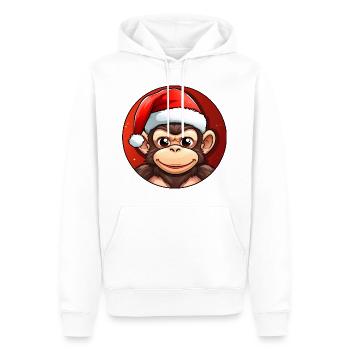 Monkey Christmas - Men’s Premium Organic Hoodie - white - Front - Nico (187cm)