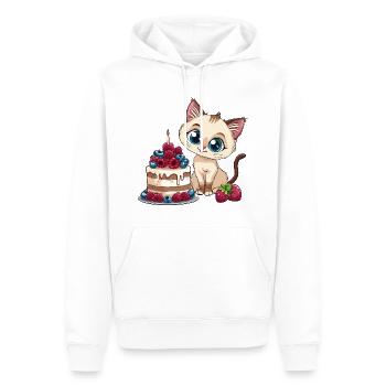 Tarte au chat Gâteau Bec sucré Grignotage Cuisson Sucré - Sweat à capuche Premium bio Homme - blanc - Devant - Nico (187cm)
