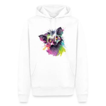 Aye-Aye Doigt Animal Lémurien Madagascar Art Coloré - Sweat à capuche Premium bio Homme - blanc - Devant - Nico (187cm)