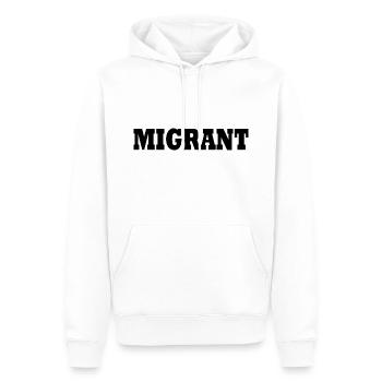Migrant - Sweat à capuche Premium bio Homme - blanc - Devant - Nico (187cm)