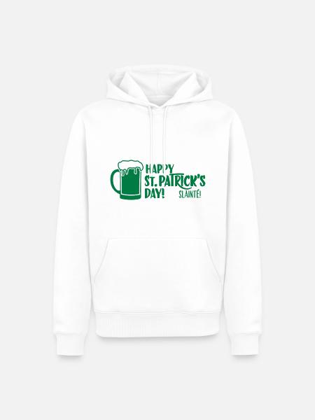 Happy St. Patrick's Day - Men’s Premium Organic Hoodie - white