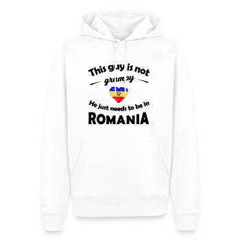 Rumänien - Männer Premium Bio Hoodie - Weiß - Vorne - Nico (187cm)