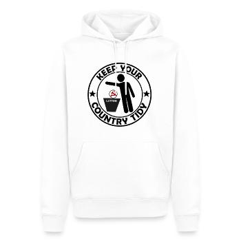 Lustiger Spruch Sozialismus - Männer Premium Bio Hoodie - Weiß - Vorne - Nico (187cm)