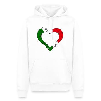 Un cœur pour les Italiens - Sweat à capuche Premium bio Homme - blanc - Devant - Nico (187cm)