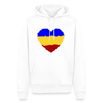 Rumänisches Herz - Männer Premium Bio Hoodie - Weiß - Vorne - Nico (187cm)