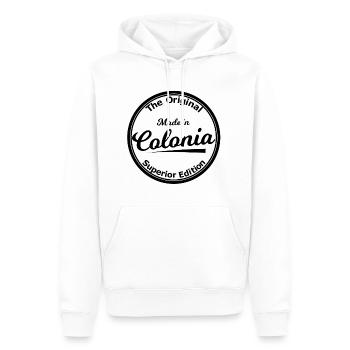 Né à Cologne - Sweat à capuche Premium bio Homme - blanc - Devant - Nico (187cm)