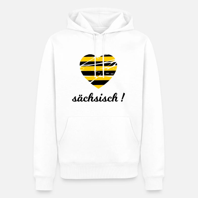 sächsisch - Männer Premium Bio Hoodie - Weiß
