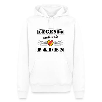 Légendes de Baden - Sweat à capuche Premium bio Homme - blanc - Devant - Nico (187cm)