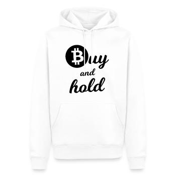 Coin Investisseur - Sweat à capuche Premium bio Homme - blanc - Devant - Nico (187cm)
