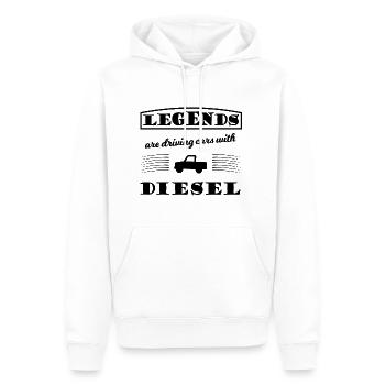 Le conducteur diesel - Sweat à capuche Premium bio Homme - blanc - Devant - Nico (187cm)