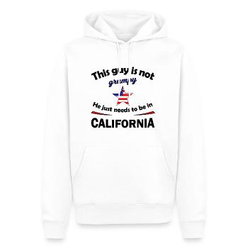 Le voyage en Californie - Sweat à capuche Premium bio Homme - blanc - Devant - Nico (187cm)